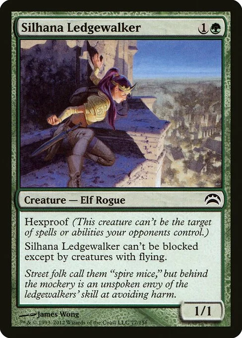 Silhana Ledgewalker, carta Magic di tipo Creature — Elf Rogue illustrata da James Wong