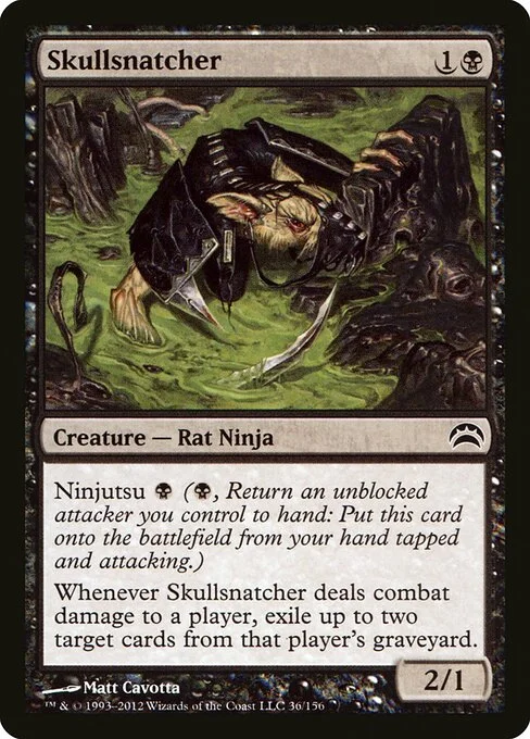 Skullsnatcher, carta Magic di tipo Creature — Rat Ninja illustrata da Matt Cavotta