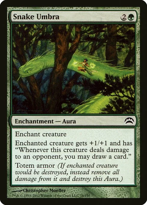 Snake Umbra, carta Magic di tipo Enchantment — Aura illustrata da Christopher Moeller