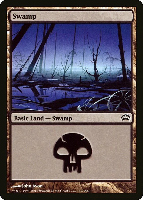 Swamp, carta Magic di tipo Basic Land — Swamp illustrata da John Avon
