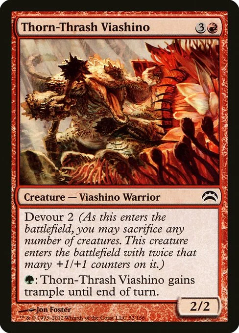 Thorn-Thrash Viashino, carta Magic di tipo Creature — Lizard Warrior illustrata da Jon Foster