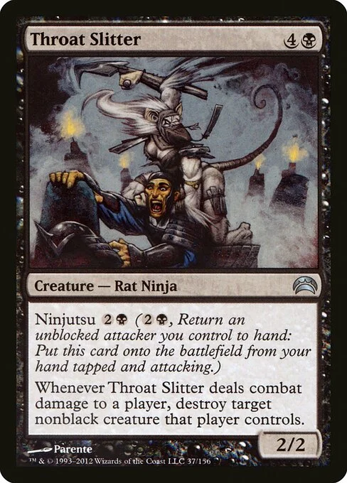 Throat Slitter, carta Magic di tipo Creature — Rat Ninja illustrata da Paolo Parente