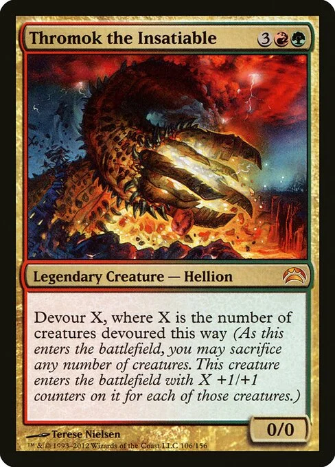 Thromok the Insatiable, carta Magic di tipo Legendary Creature — Hellion illustrata da Terese Nielsen