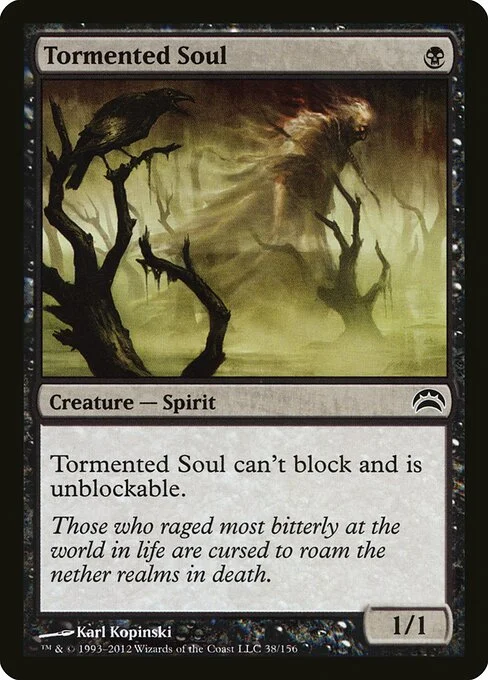Tormented Soul, carta Magic di tipo Creature — Spirit illustrata da Karl Kopinski