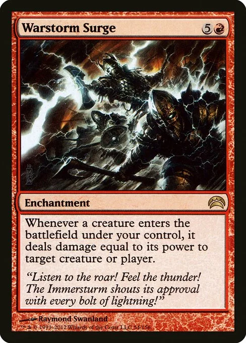 Warstorm Surge, carta Magic di tipo Enchantment illustrata da Raymond Swanland