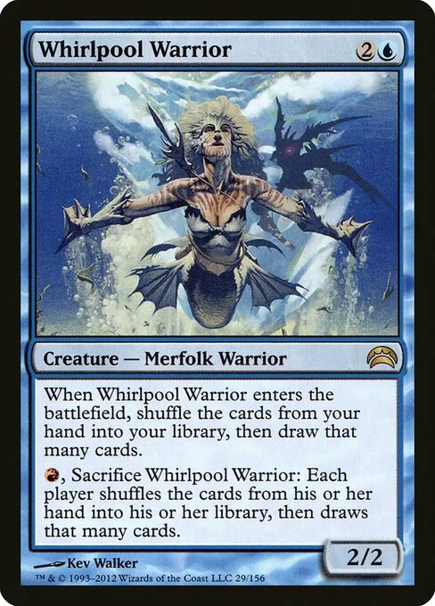 Whirlpool Warrior, carta Magic di tipo Creature — Merfolk Warrior illustrata da Kev Walker