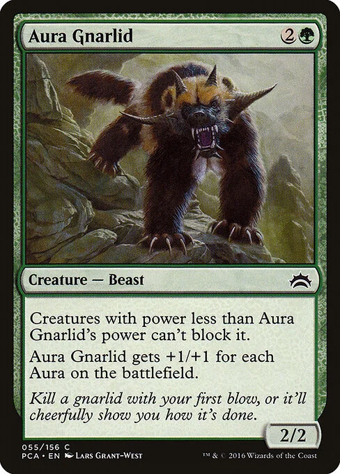 Aura Gnarlid, carta Magic di tipo Creature — Beast illustrata da Lars Grant-West
