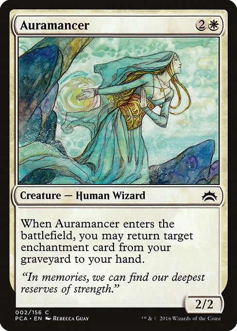 Auramancer, carta Magic di tipo Creature — Human Wizard illustrata da Rebecca Guay