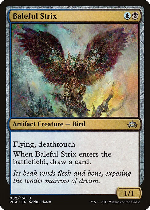 Baleful Strix, carta Magic di tipo Artifact Creature — Bird illustrata da Nils Hamm