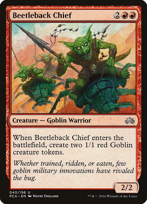 Beetleback Chief, carta Magic di tipo Creature — Goblin Warrior illustrata da Wayne England