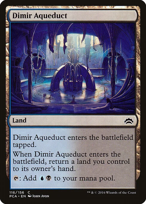 Dimir Aqueduct, carta Magic di tipo Land illustrata da John Avon