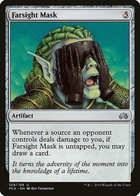 Farsight Mask, carta Magic di tipo Artifact illustrata da Ben Thompson