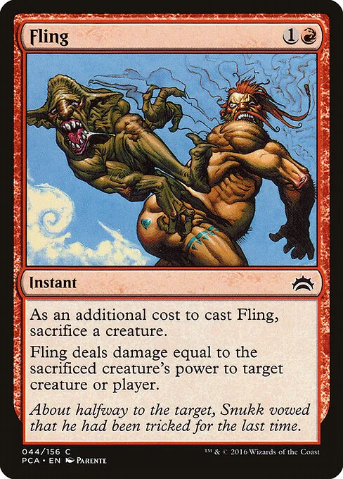 Fling, carta Magic di tipo Instant illustrata da Paolo Parente