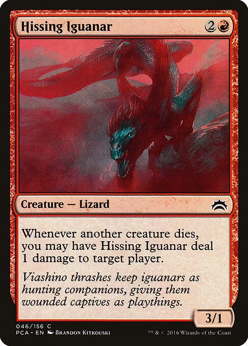 Hissing Iguanar, carta Magic di tipo Creature — Lizard illustrata da Brandon Kitkouski