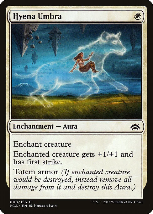 Hyena Umbra, carta Magic di tipo Enchantment — Aura illustrata da Howard Lyon