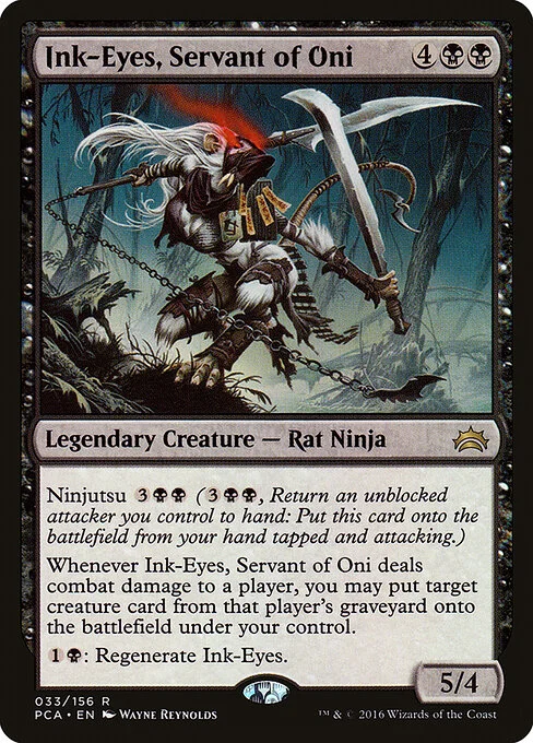 Ink-Eyes, Servant of Oni, carta Magic di tipo Legendary Creature — Rat Ninja illustrata da Wayne Reynolds