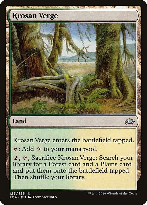 Krosan Verge, carta Magic di tipo Land illustrata da Tony Szczudlo