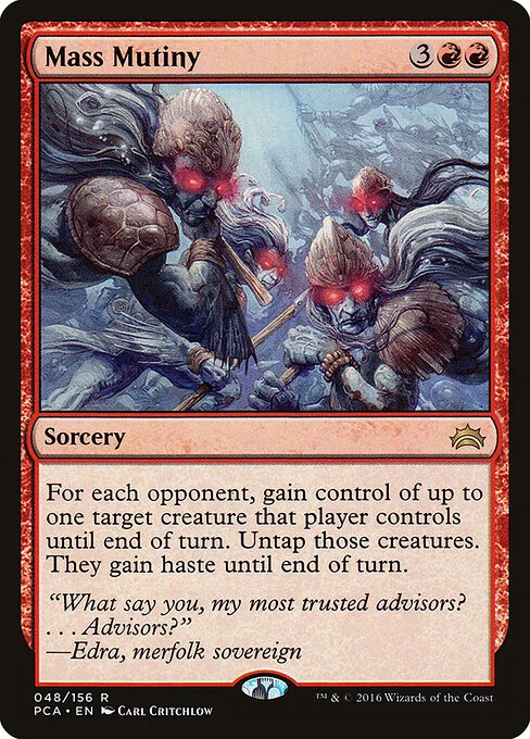 Mass Mutiny, carta Magic di tipo Sorcery illustrata da Carl Critchlow