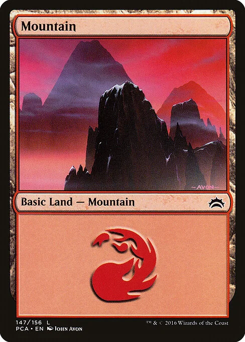 Mountain, carta Magic di tipo Basic Land — Mountain illustrata da John Avon