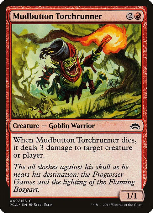 Mudbutton Torchrunner, carta Magic di tipo Creature — Goblin Warrior illustrata da Steve Ellis