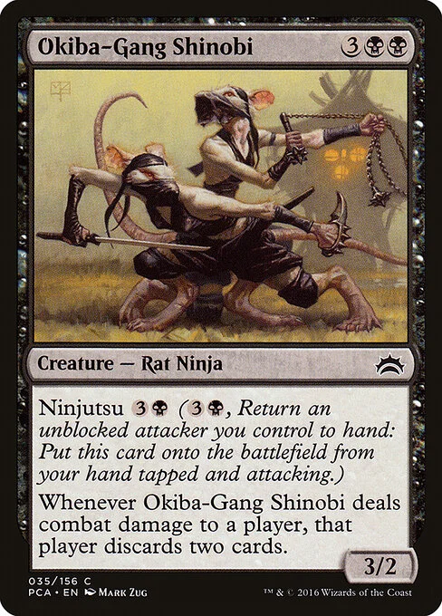 Okiba-Gang Shinobi, carta Magic di tipo Creature — Rat Ninja illustrata da Mark Zug