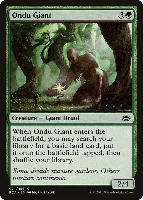 Ondu Giant, carta Magic di tipo Creature — Giant Druid illustrata da Igor Kieryluk