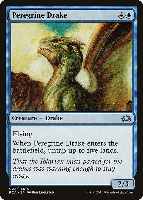 Peregrine Drake, carta Magic di tipo Creature — Drake illustrata da Bob Eggleton