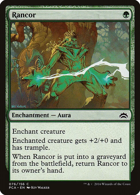 Rancor, carta Magic di tipo Enchantment — Aura illustrata da Kev Walker