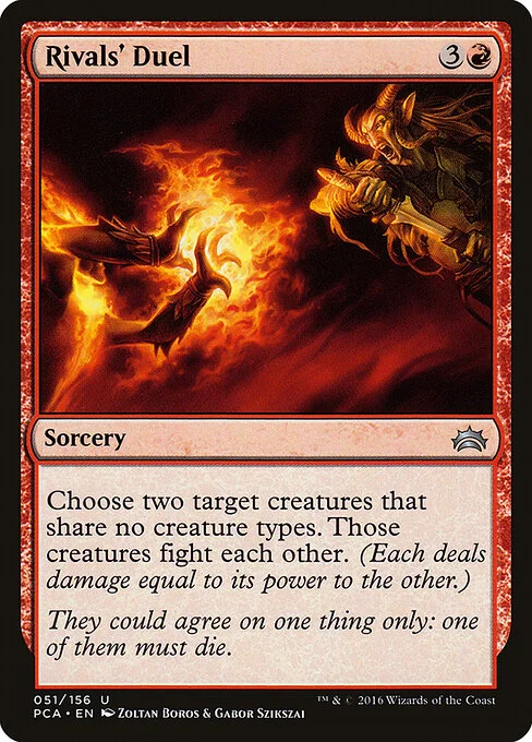 Rivals' Duel, carta Magic di tipo Sorcery illustrata da Zoltan Boros & Gabor Szikszai