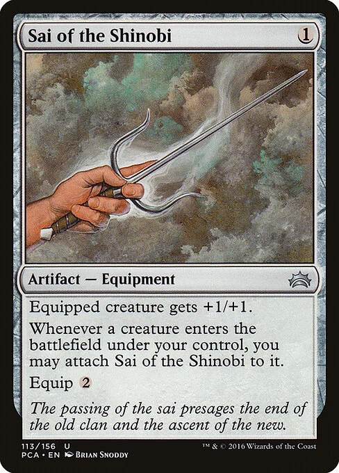Sai of the Shinobi, carta Magic di tipo Artifact — Equipment illustrata da Brian Snõddy