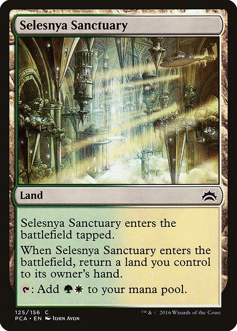 Selesnya Sanctuary, carta Magic di tipo Land illustrata da John Avon