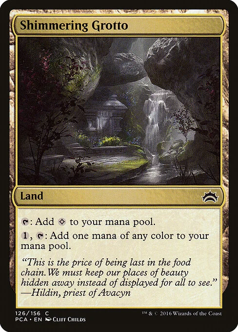 Shimmering Grotto, carta Magic di tipo Land illustrata da Cliff Childs