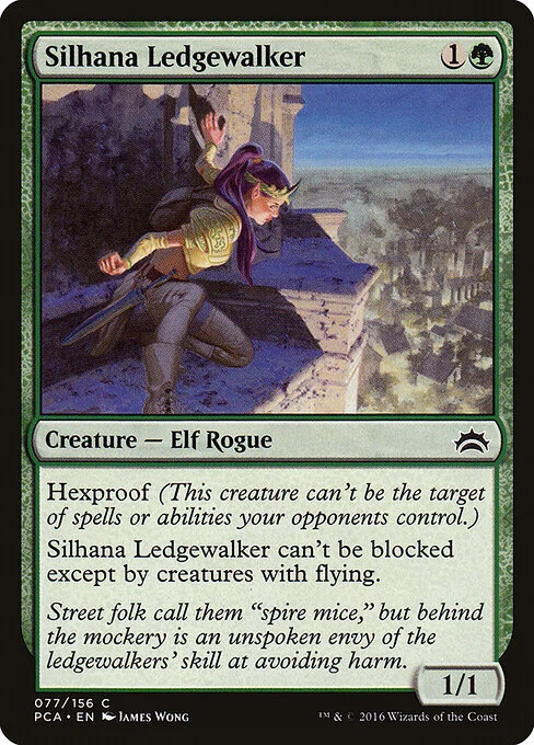 Silhana Ledgewalker, carta Magic di tipo Creature — Elf Rogue illustrata da James Wong
