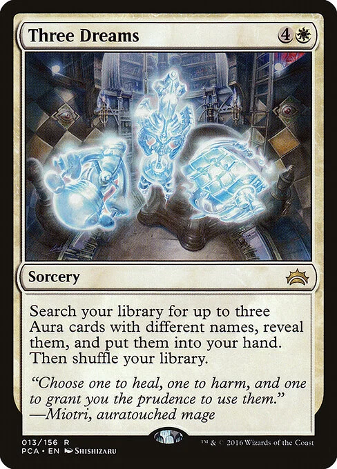 Three Dreams, carta Magic di tipo Sorcery illustrata da Shishizaru
