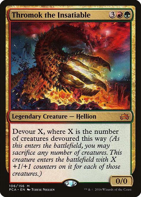 Thromok the Insatiable, carta Magic di tipo Legendary Creature — Hellion illustrata da Terese Nielsen
