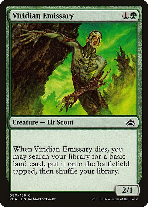 Viridian Emissary, carta Magic di tipo Creature — Phyrexian Elf Scout illustrata da Matt Stewart