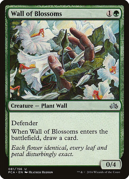 Wall of Blossoms, carta Magic di tipo Creature — Plant Wall illustrata da Heather Hudson