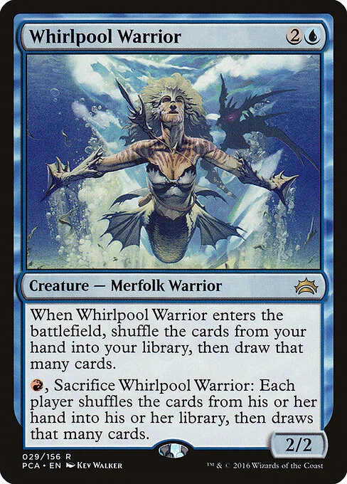 Whirlpool Warrior, carta Magic di tipo Creature — Merfolk Warrior illustrata da Kev Walker