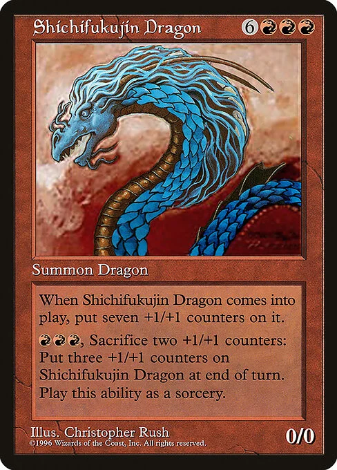 Shichifukujin Dragon, carta Magic di tipo Summon Dragon illustrata da Christopher Rush