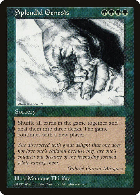 Splendid Genesis, carta Magic di tipo Sorcery illustrata da Monique Thirifay
