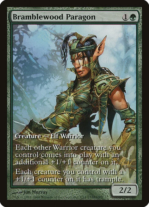 Bramblewood Paragon, carta Magic di tipo Creature — Elf Warrior illustrata da Jim Murray