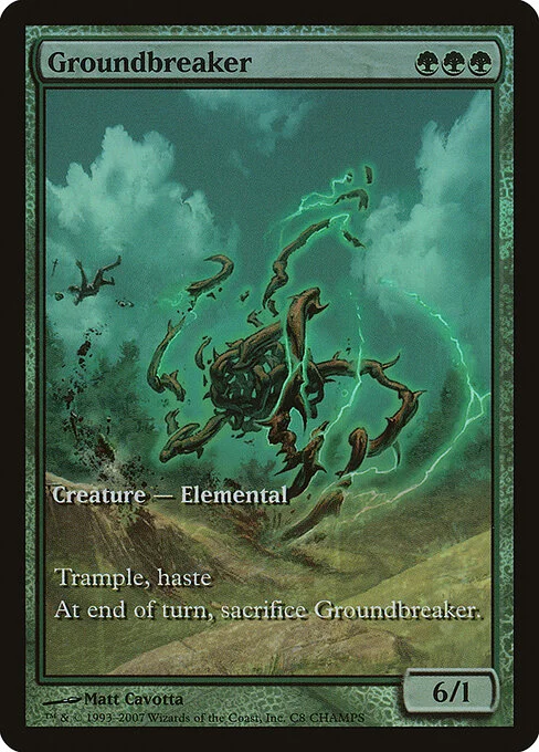 Groundbreaker, carta Magic di tipo Creature — Elemental illustrata da Matt Cavotta