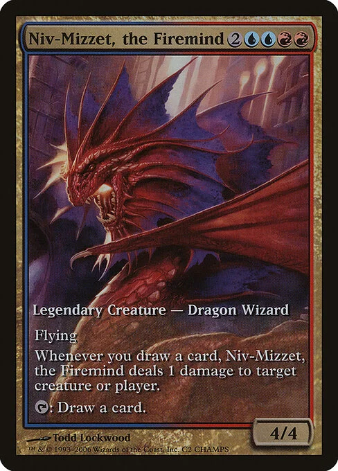 Niv-Mizzet, the Firemind, carta Magic di tipo Legendary Creature — Dragon Wizard illustrata da Todd Lockwood