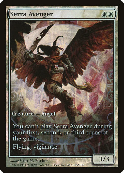 Serra Avenger, carta Magic di tipo Creature — Angel illustrata da Scott M. Fischer