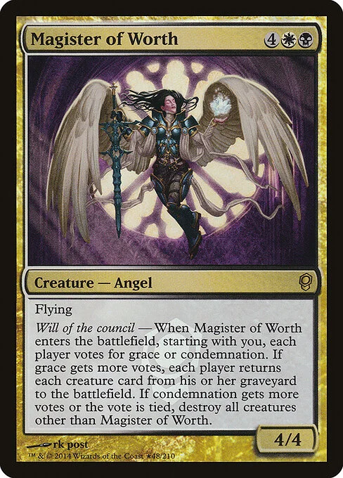 Magister of Worth, carta Magic di tipo Creature — Angel illustrata da rk post