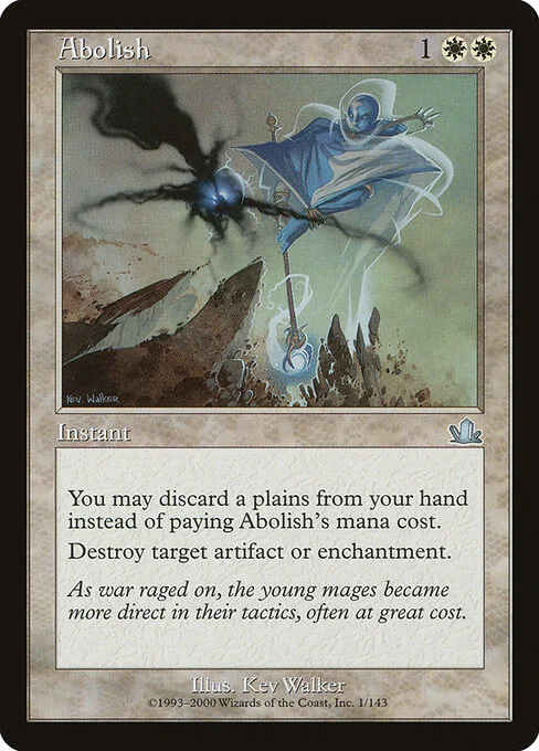 Abolish, carta Magic di tipo Instant illustrata da Kev Walker
