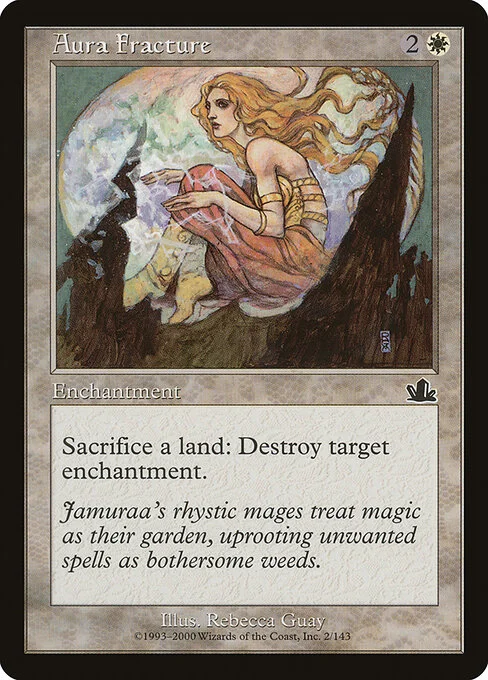Aura Fracture, carta Magic di tipo Enchantment illustrata da Rebecca Guay