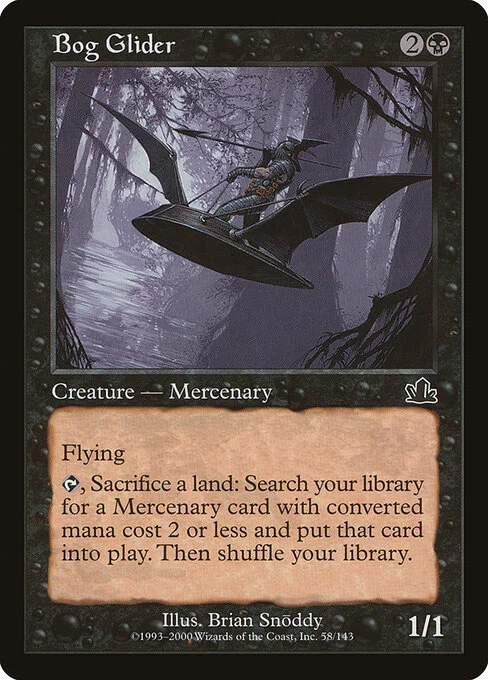 Bog Glider, carta Magic di tipo Creature — Human Mercenary illustrata da Brian Snõddy