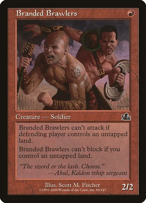 Branded Brawlers, carta Magic di tipo Creature — Human Soldier illustrata da Scott M. Fischer