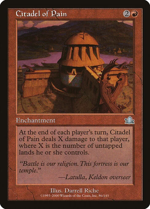 Citadel of Pain, carta Magic di tipo Enchantment illustrata da Darrell Riche